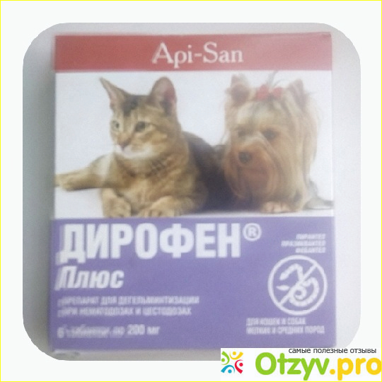 Отзыв о Антигельминтики Дирофен Плюс для кошек и собак мелких пород