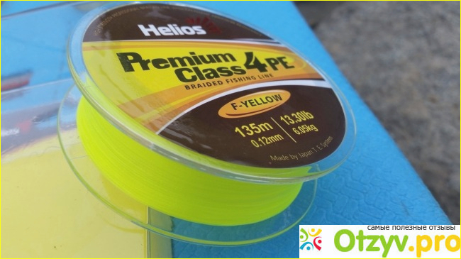 Отзыв о Шнур плетеный Helios PREMIUM CLASS 4 PE BRAID Fluorescent Yellow 0,12mm/135 (HS-4PFY-12/135 Y)