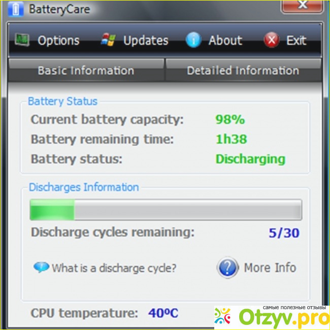 Программа для калибровки батареи ноутбука BatteryCare
