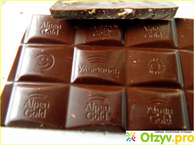 Темный шоколад дробленый фундук Alpen gold фото2