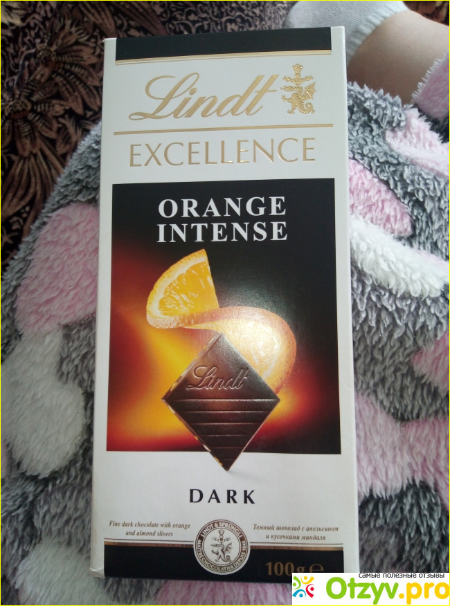Отзыв о Тёмный шоколад с апельсином и кусочками миндаля LINDT&SPRUNGLI